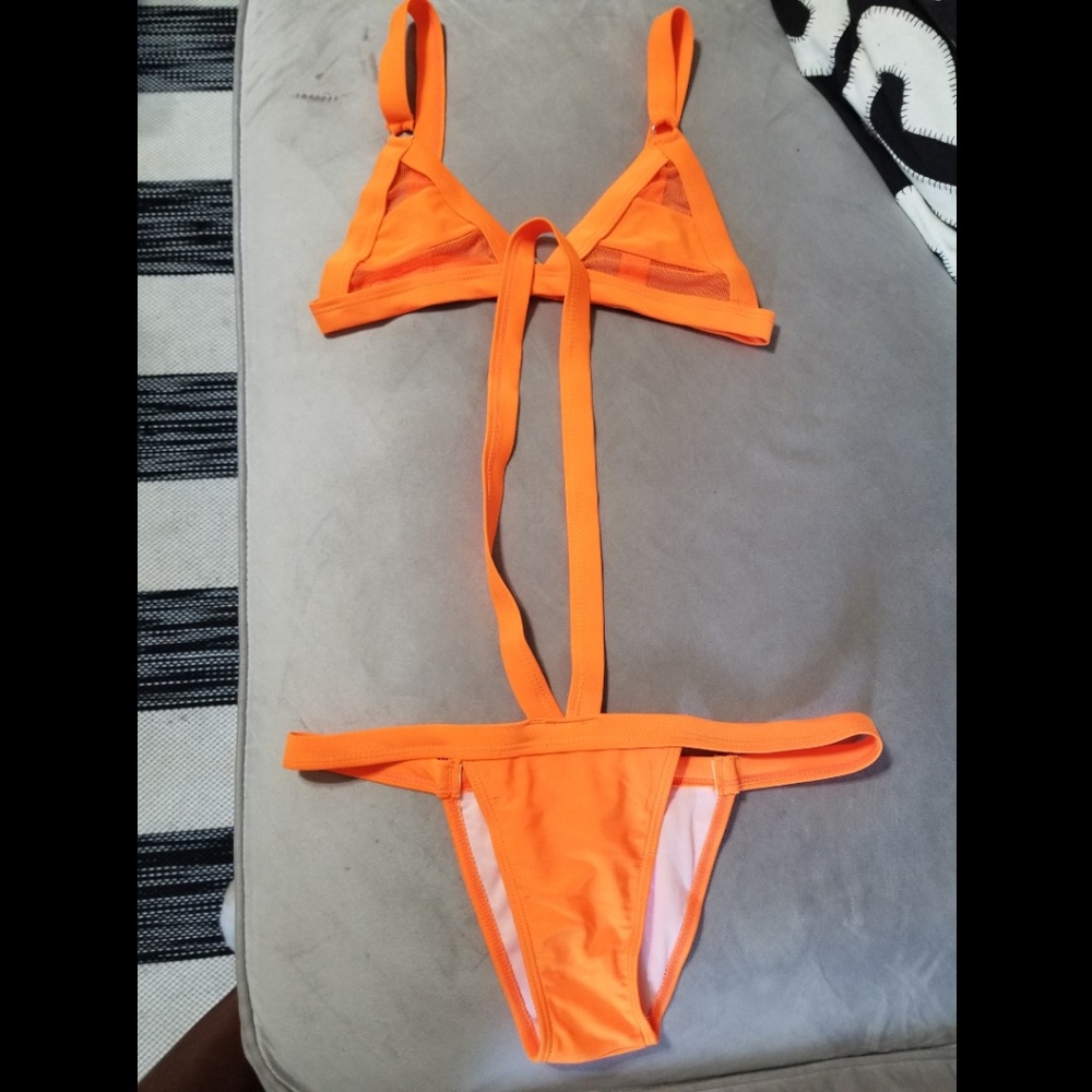 NWOT Neon orange 2 piece